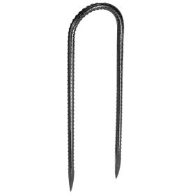 10-Inch 12 Pack Rebar Stakes Heavy Duty U Shape Galvanized Steel Ground Anchors