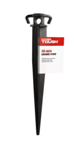 Hyper Tough Item# GS10-10HT, Plastic Ground Garden and Tent Stake, Black 10" Length, 1 Each