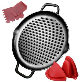 12.6 inch Pre-Seasoned Cast Iron Griddle Pan