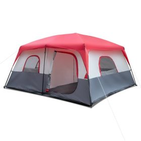 Polyester Cloth 14 People Camping Tent Red And White