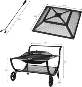 27" Metal Wood Burning Firepit Stove