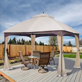 10*12 FT Softtop Metal Gazebo with Mosquito Net