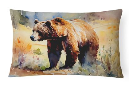 Wildlife Throw Pillow Grizzly Bear 2923,12Hx16W