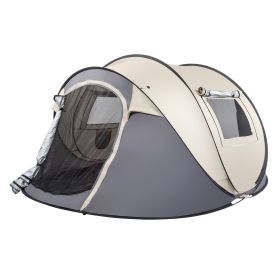 Camping Tent 3-4 People Coffee Fiber