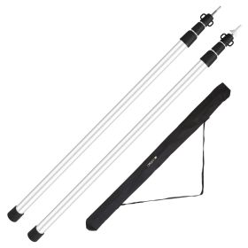 2Pcs Telescoping Tarp Poles 3ft to 7.5ft Adjustable