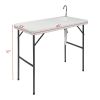 Folding Portable Table with Sink Faucet