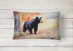 NEW Watercolor Wildlife Throw Pillow Throw Pillow for Indoor Couch Bed Outdoor Patio Washable, American Black Bear 2876,12Hx16W