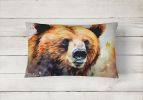 NEW Watercolor Wildlife Throw Pillow Throw Pillow for Indoor Couch Bed Outdoor Patio Washable, Grizzly Bear 2929,12Hx16W