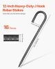 12-Inch 16 Pack Rebar Stakes Heavy Duty J Hook Galvanized Steel Ground Anchors