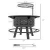 Outsunny 2-in-1 Fire Pit, BBQ Grill