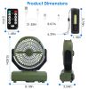 Camping Fan with Flashlight Hanging Hook