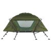 Collapsible Camping Tent with An Integrated Cot Green