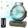 Camping Fan with Flashlight Hanging Hook