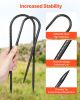 10-Inch 12 Pack Rebar Stakes Heavy Duty U Shape Galvanized Steel Ground Anchors