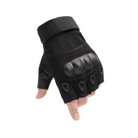 Tactical Military Fingerless Airsoft Gloves (Color: Black, size: X-Large)
