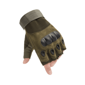 Tactical Military Fingerless Airsoft Gloves (Color: Green, size: X-Large)