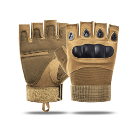 Tactical Military Fingerless Airsoft Gloves (Color: Tan, size: medium)