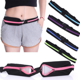 Stride Dual Pocket Running Belt (Color: Rose Red)