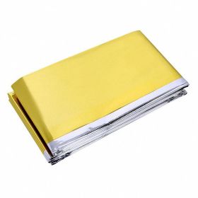 Windproof Emergency Blanket; Outdoor Survival First Aid; (Color: Golden)