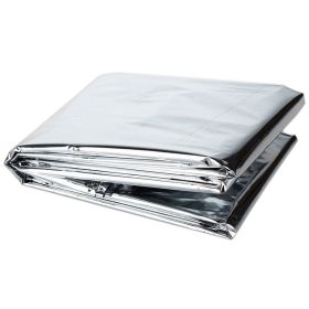 Windproof Emergency Blanket; Outdoor Survival First Aid; (Color: Silvery)