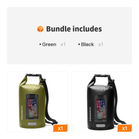 Lightweight Floating Backpack Dry Sack (Color: Green+Black)