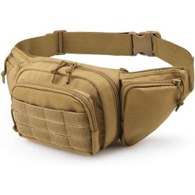 Multifunctional Shoulder Tactical Waist Bag (Color: Khaki)