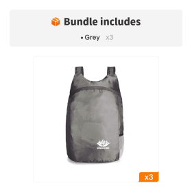 20L Lightweight Backpack (Color: Grey*3)