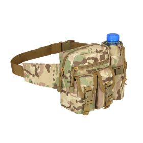 Tactical Waist Bag Denim With Water Bottle Holder (Color: CP Color)