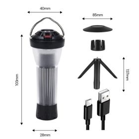 Camping Lantern with Magnetic Base (Color: 1 Set Black)