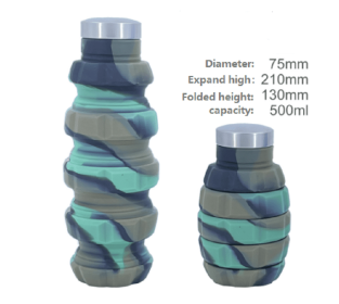Mini siliconen water bottle (Color: Green)