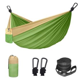 Double & Single Portable Hammock (Color: Green, size: 118.11x78.74inch)