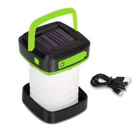 Foldable/Retractable Solar Camping Lamp (Color: Green)