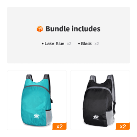Nylon Hiking Backpack (Color: Lake Blue*2+Black*2)