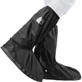 Waterproof   High Top Shoes Dust Covers (Color: Black, size: XXL)