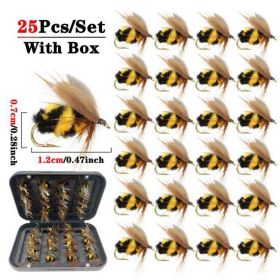 Artificial Bumblebee Fly Fishing Lures Baits (size: 25Pcs(with Box))