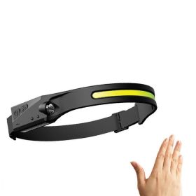 LED Induction Riding Headlamp (Electrical outlet: USB, Color: Black)