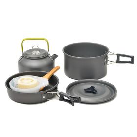 Outdoor cooker combination set including tableware (colour: black)