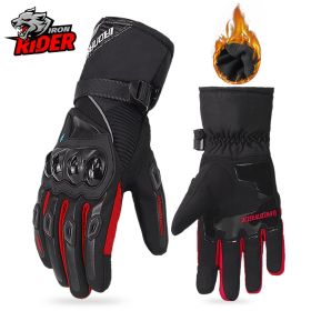 Winter Motorcycle Gloves (Color: WN-01 Red Gloves, size: XXL)