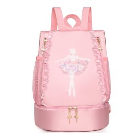 Children's Shoulder Dance Backpack Latin Ballet Book Bag (Color: Pink)