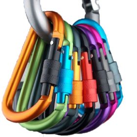 Aluminum D-Ring Locking Carabiner (Pack of 10) (Color: color)