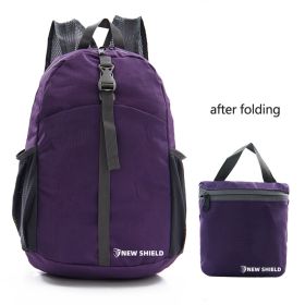 Folding Ultralight Portable Backpack (Color: Purple)