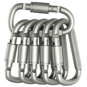 Aluminum D-Ring Locking Carabiner (Pack of 10) (Color: White)