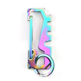 Stainless steel keychain twelve-in-one keychain (Color: Red)