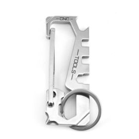 Stainless steel keychain twelve-in-one keychain (Color: Silver)