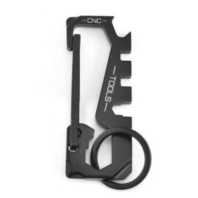 Stainless steel keychain twelve-in-one keychain (Color: Black)
