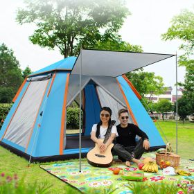 4-5 Person Foldable Waterproof Tent (Color: Blue)