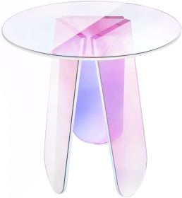 Acrylic Coffee Table Iridescent Glass Ends (size: acrylic coffee table)