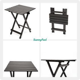 Lightweight Folding Camping Table (Color: Brown)
