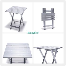 Lightweight Folding Camping Table (Color: Silver)
