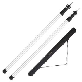 Telescopic Tarp Tent Rods (Color: Black)